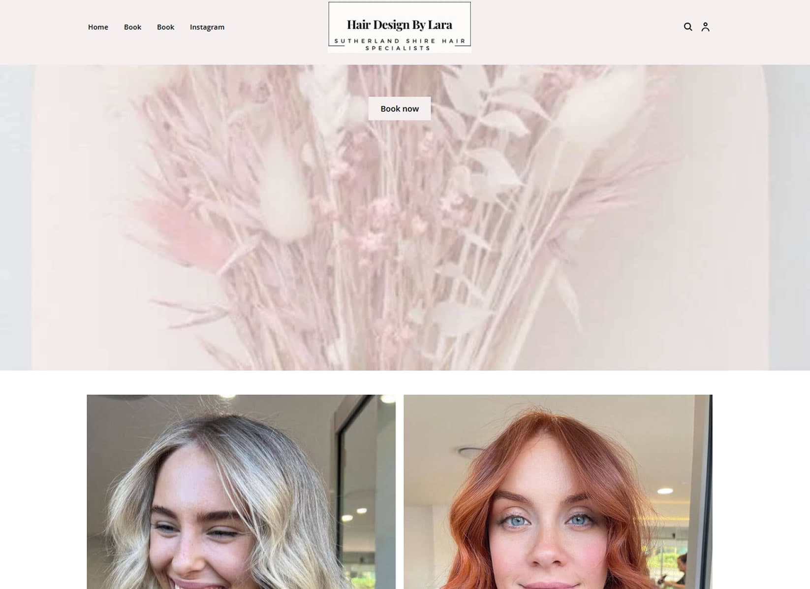 Before: Square template website layout